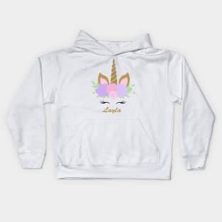 Unicorn Layla - Purple & Pink Kids Hoodie